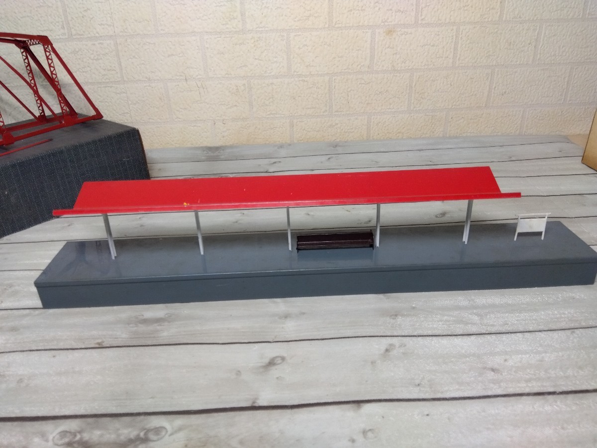 428□HOゲージ エンドウ TER 金属製 鉄橋 島式ホーム 鉄道模型 欠損あり