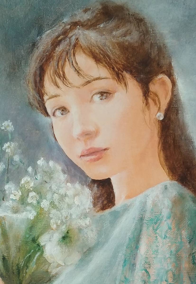 黒川達也 真作「ブロンシュ」油彩F4 師・宮永岳彦(人物画)｜売買され