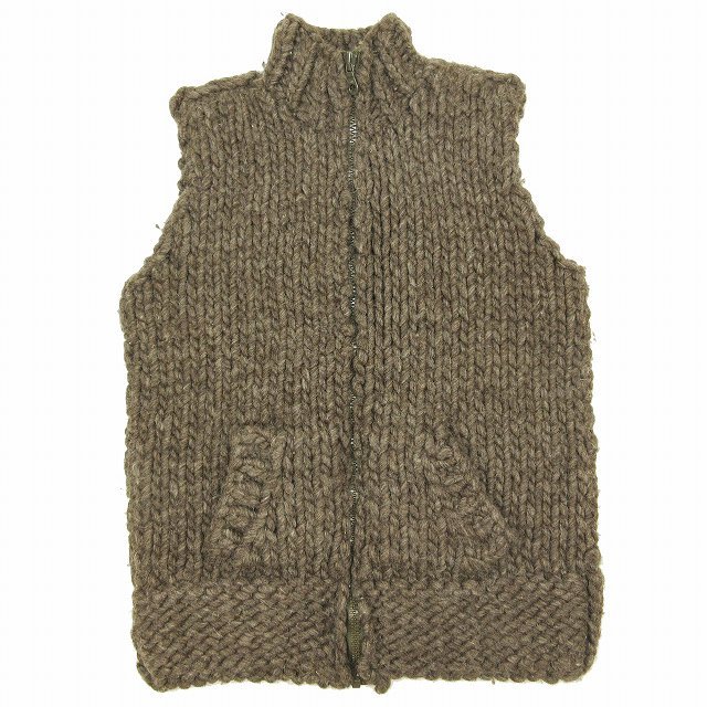 美品 リップヴァンウィンクル RIPVANWINKLE ウール ヘビー ニット ベスト ジャケット ブルゾン アウター ジップアップ ハイネック 4
