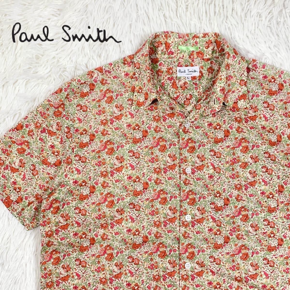 1円~】Paul Smith ポールスミス 花柄 半袖シャツ 総柄 コットン 1円~】Paul Smith ポールスミス 花柄 半袖シャツ 総柄 コットン