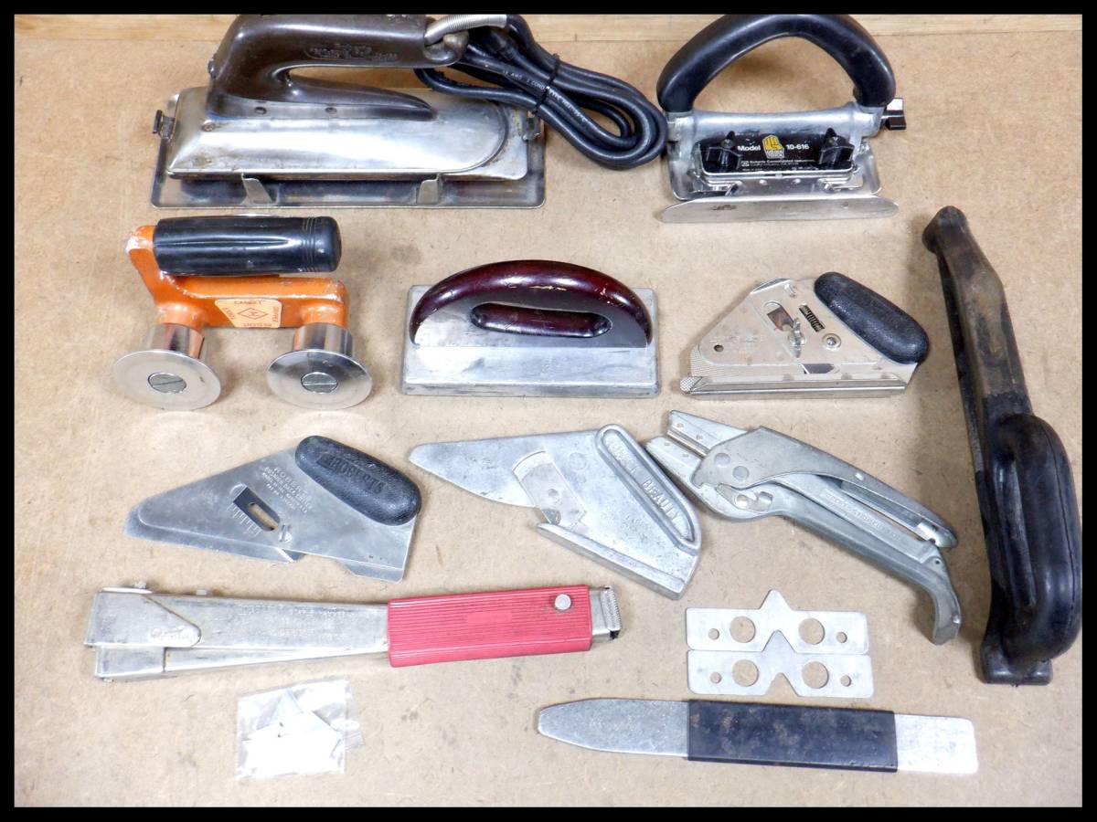 ロバーツ クレイン等 内装工事道具 ヒートボンドアイロン カーペットグリッパー トリマ クッションバックカッター ステープルタッカーなど