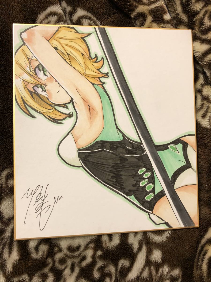 戦姫絶唱シンフォギア 暁切歌　手描きイラスト　色紙