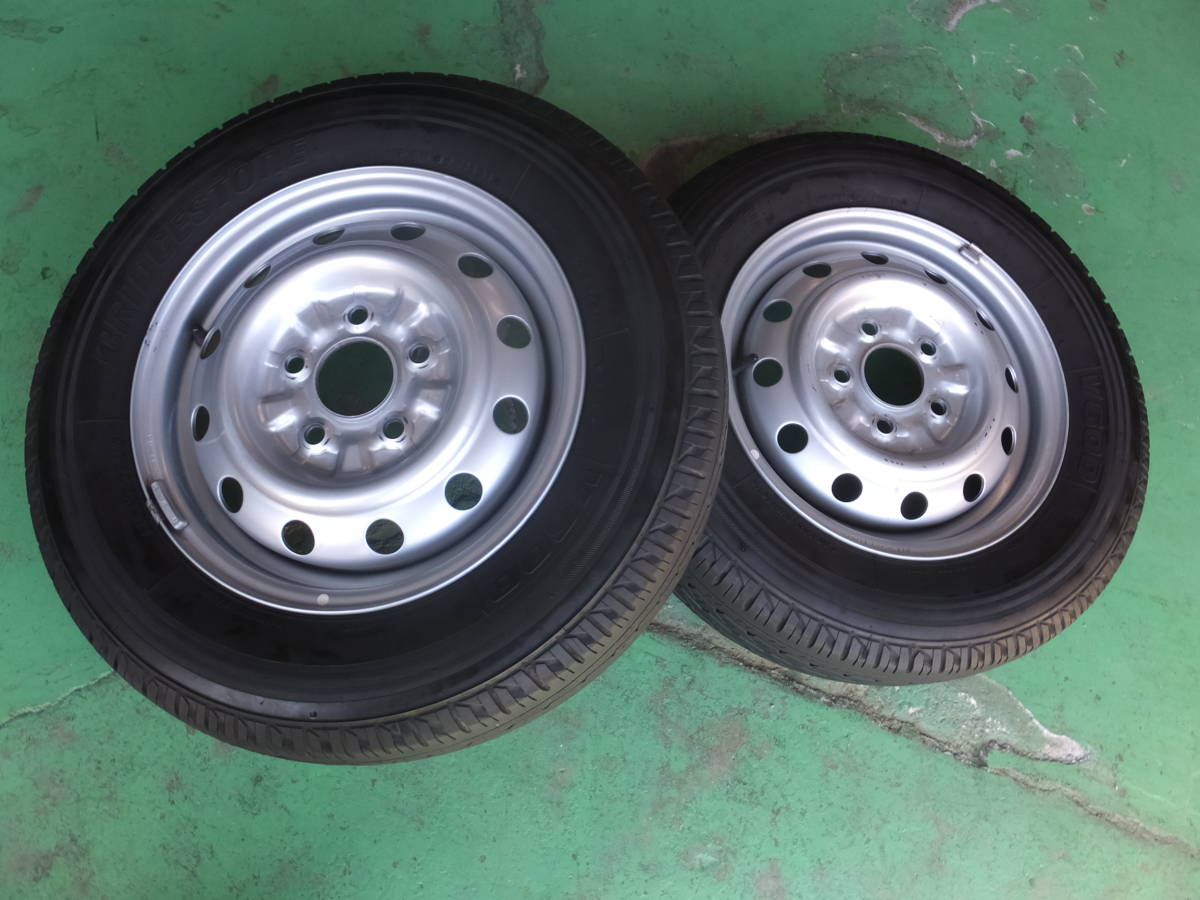直接引き取りOK！マツダ　ボンゴ　純正　スチール　4.5ｊｘ14インチ　114.3-5穴　BS　V600　165R14　６PR　２本SET