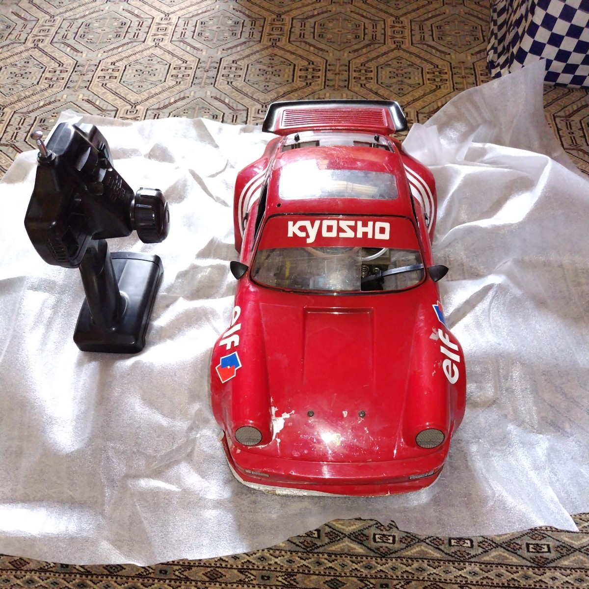 【ジャンク品】京商　エンジンカー　ラジコン　ポルシェ　1／8　プロポ付