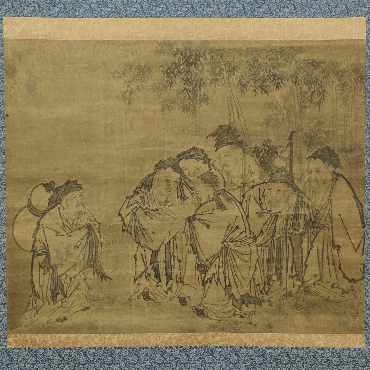 模写】喜聞◇『狩野元信 竹林の七賢(中国人物画)』 1幅