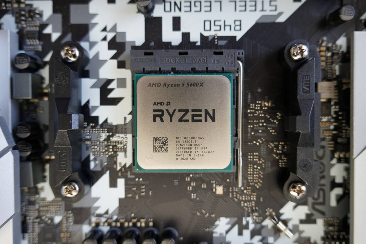 AMD Ryzen 5600X， ASRock B450 Steel Legendセット CPUとマザーボード