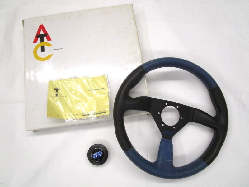 1000円スタート カー用品 atc SPRINT スプリント PRO TYPE-C BLUE/BK 350mm ハンドル ステアリング パーツ 箱付き 7 WW4019