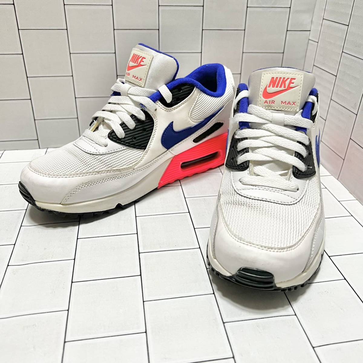1スタ 【美品】NIKE AIR MAX90 ウルトラマリン 白 青 赤 黒 27cm 