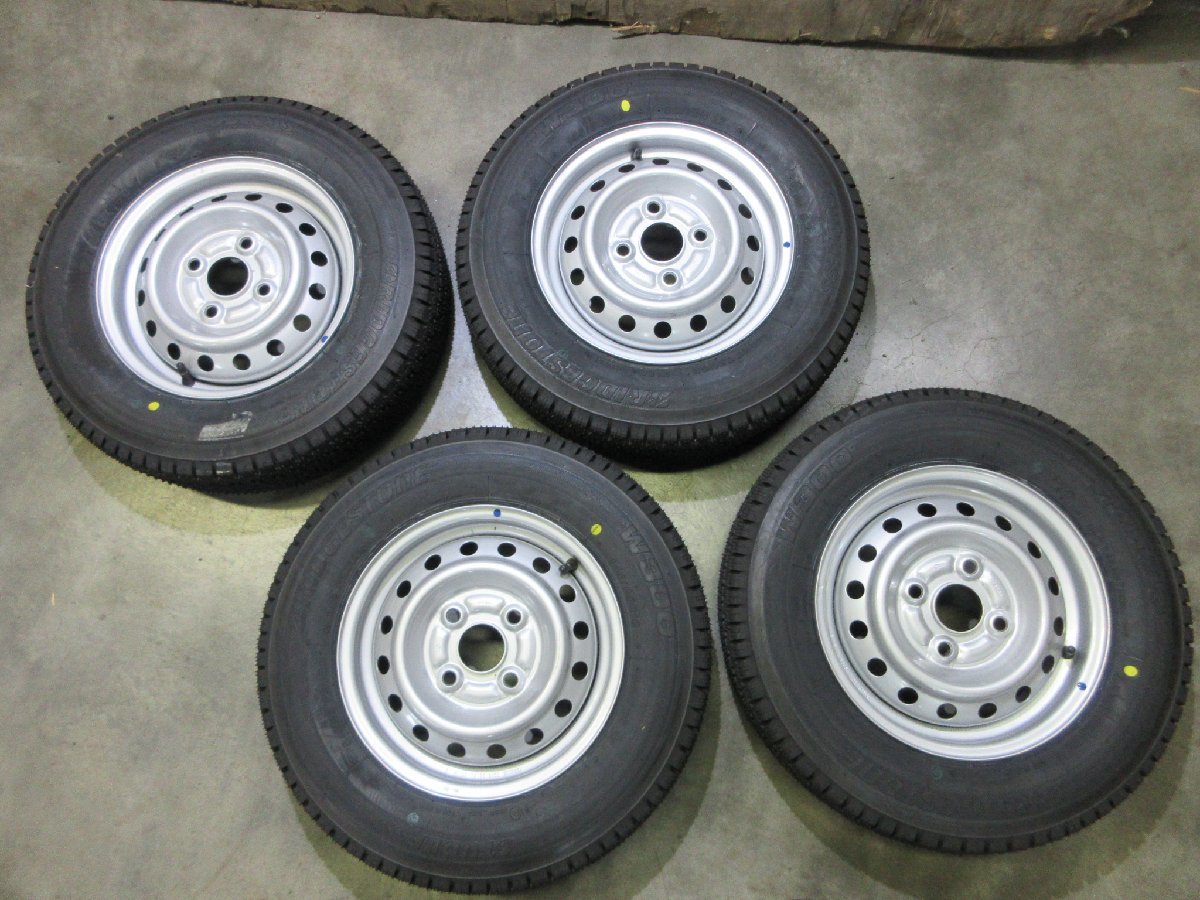 7479N1P〇スズキ キャリィ エヴリィ純正鉄ホイール 刻印 A10D 145/80R12 80/78N L T ブリヂストン W300 2022年製 バリ山　良品