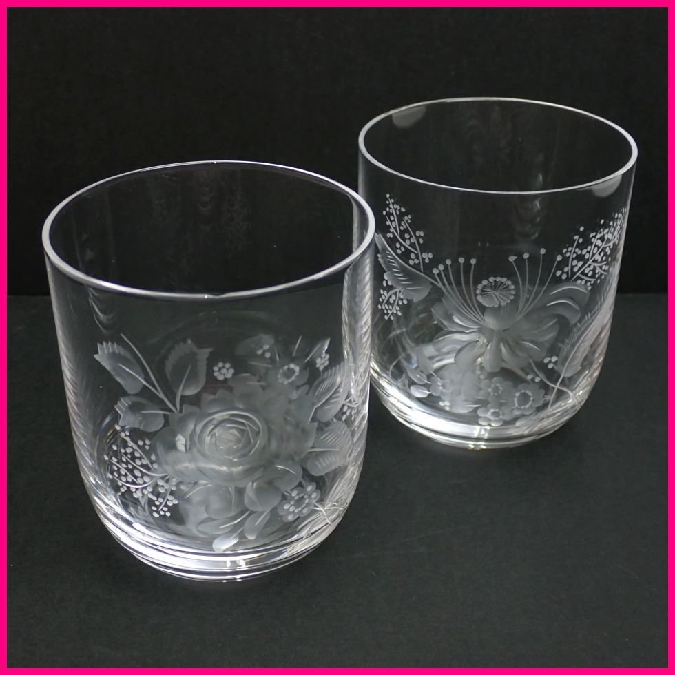 ◇MEISSEN マイセンフラワー ペアグラス/クリスタルガラス/ティー