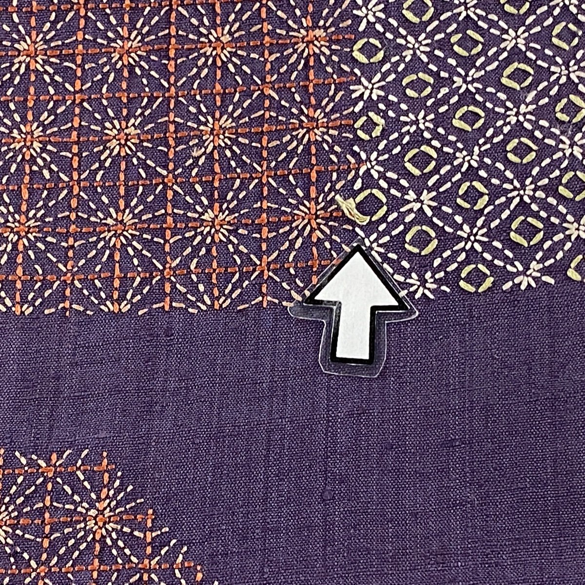 袋帯 秀品 やまと 紬地 青海波 七宝 刺子刺繍 濃紫 お太鼓柄 正絹 