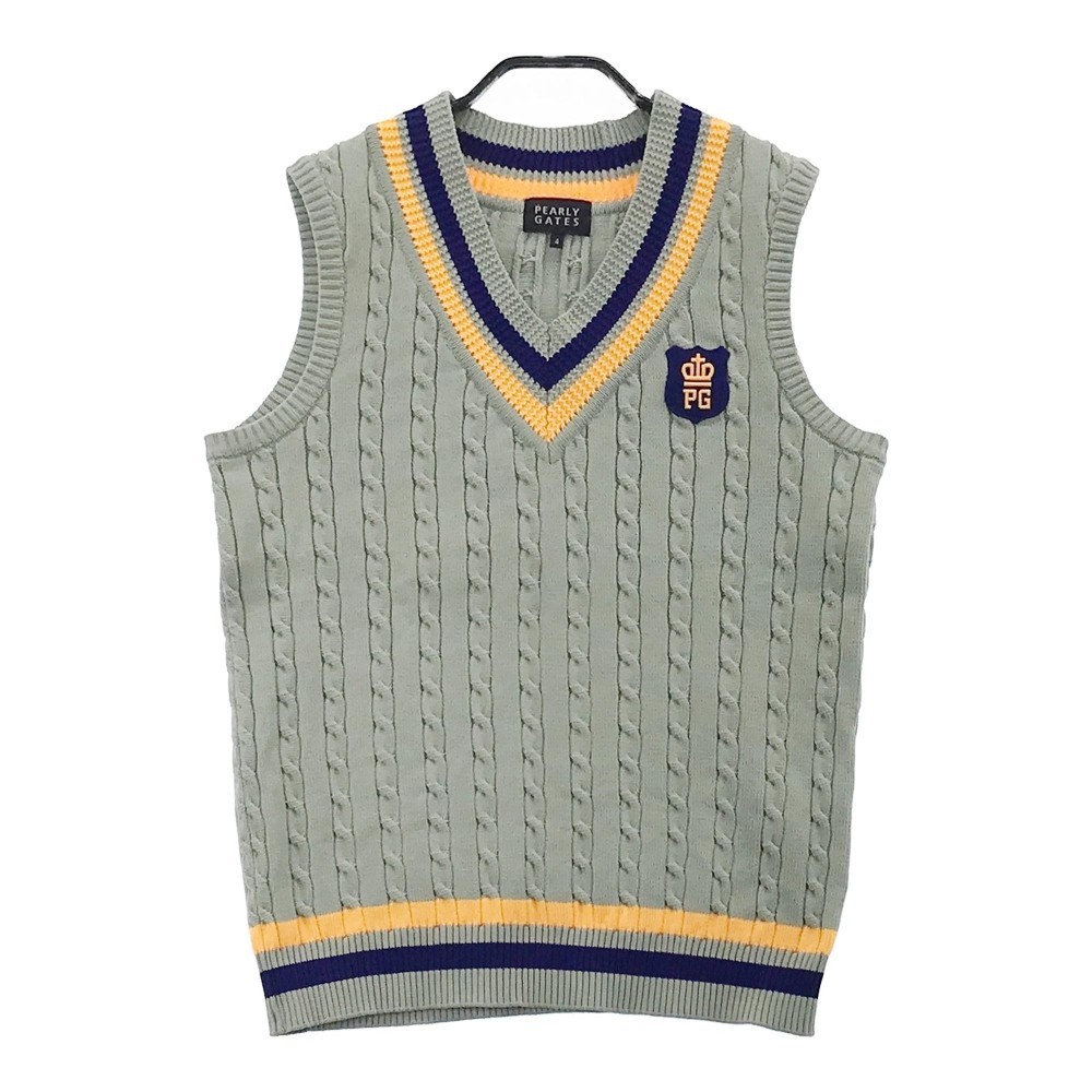PEARLY GATES パーリーゲイツ ケーブル編みニットベスト グレー系 4