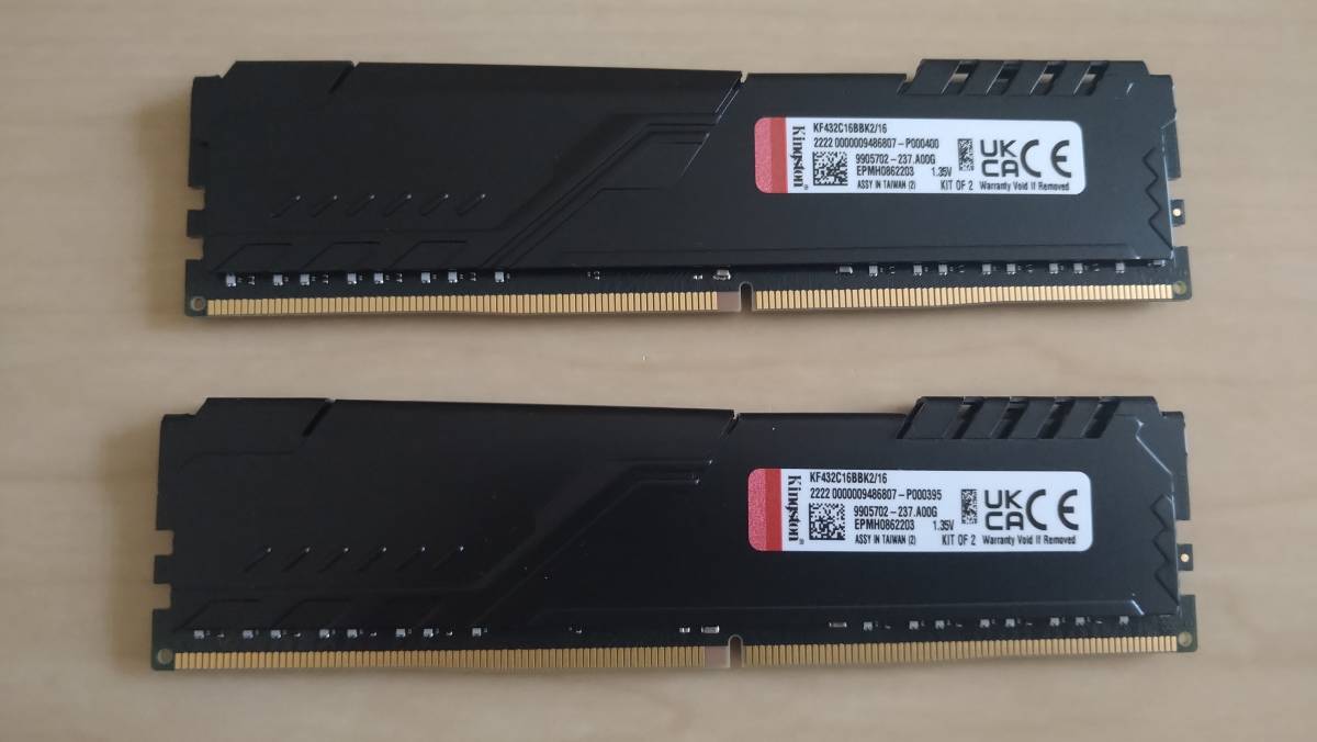 Kingston DDR4-3200 8GB ×2デスクトップ用メモリー Kingston DDR4-3200
