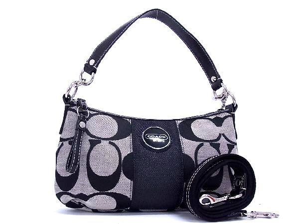 1円 □美品□ COACH コーチ F17439 シグネチャー キャンバス×レザー 