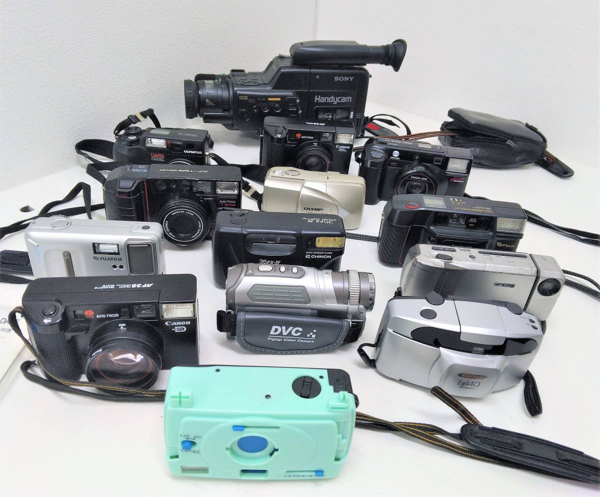 7536 カメラまとめ SONY・CANON・OLYMPUS・KONICA・CHINONなど 計14点