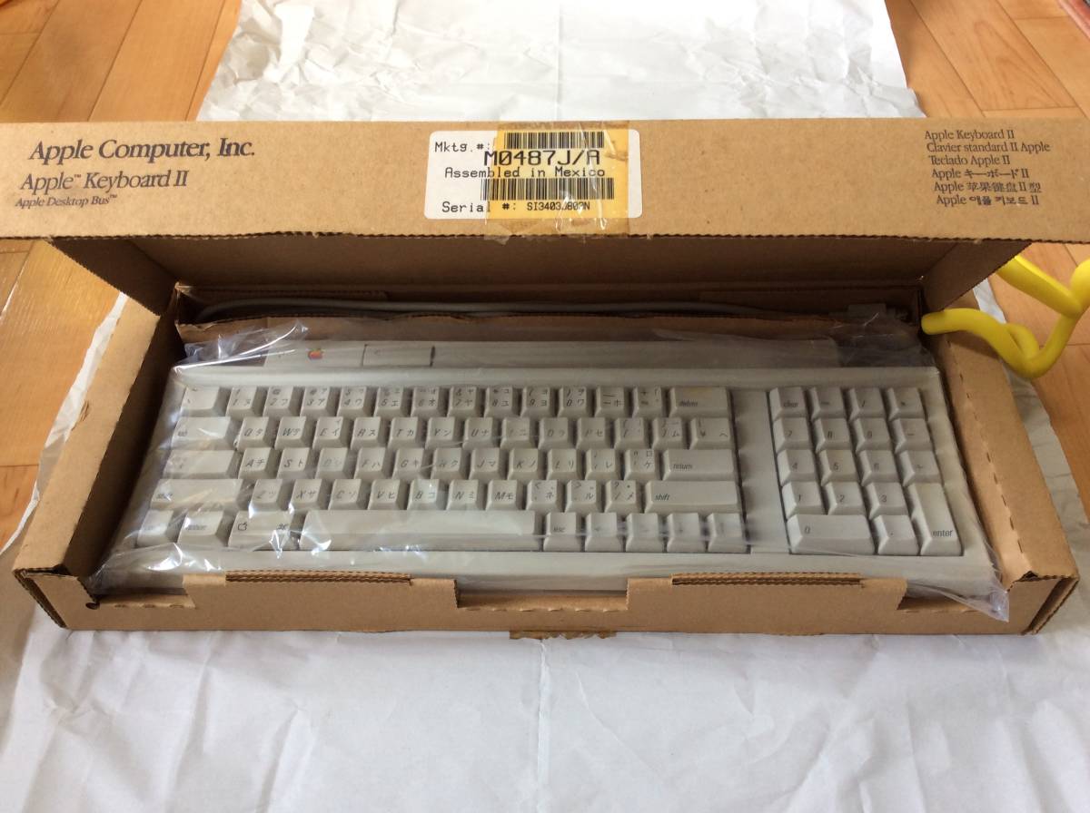 [ジャンク][動作未確認] Apple Keyboard II　M0487　6色りんご　箱付　ADBケーブル　アップル キーボード2　Macintosh マッキントッシュ_10