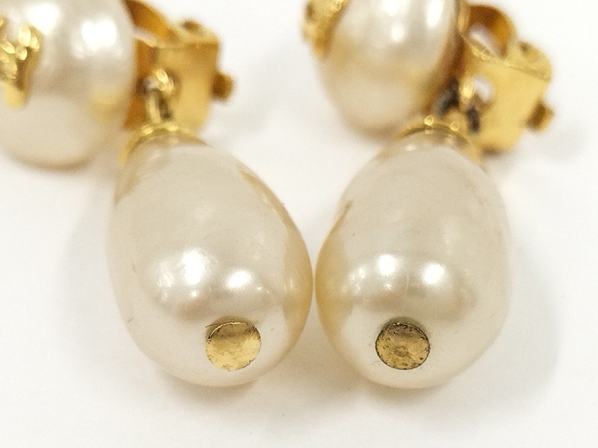 ○シャネル CHANEL イヤリング フェイクパール ゴールド 26[Jコレ]657 
