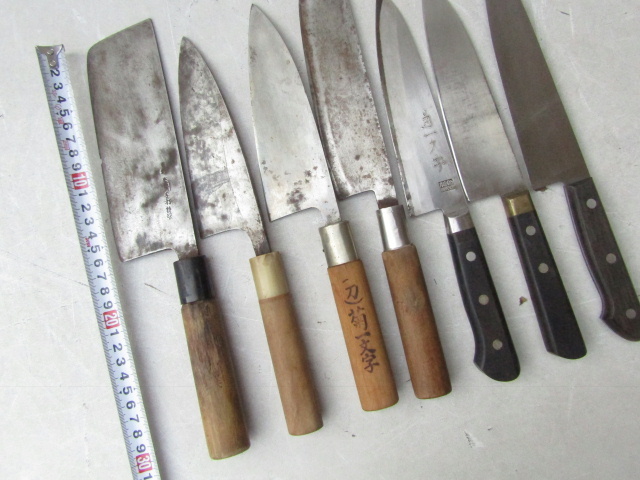和風包丁　色々まとめ出品 □□包丁 料理包丁 和包丁 有次 菊一文字他 種類色々まとめて15本