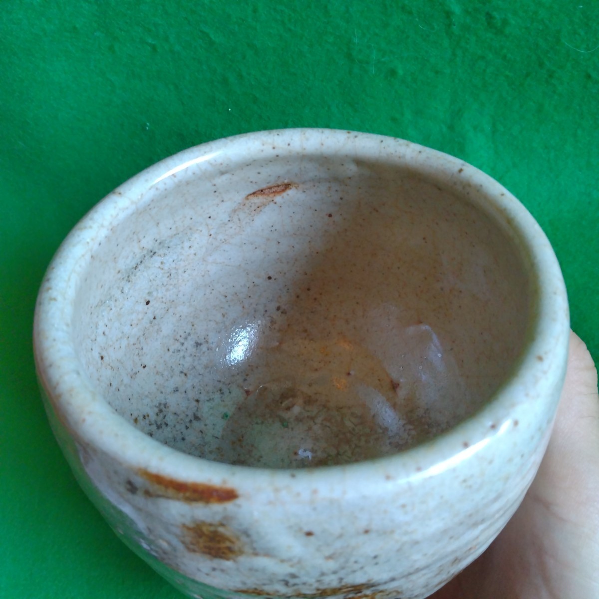 月形那比古？印の鬼志野 茶碗☆風情ある貫入の色☆志野焼/美濃焼 