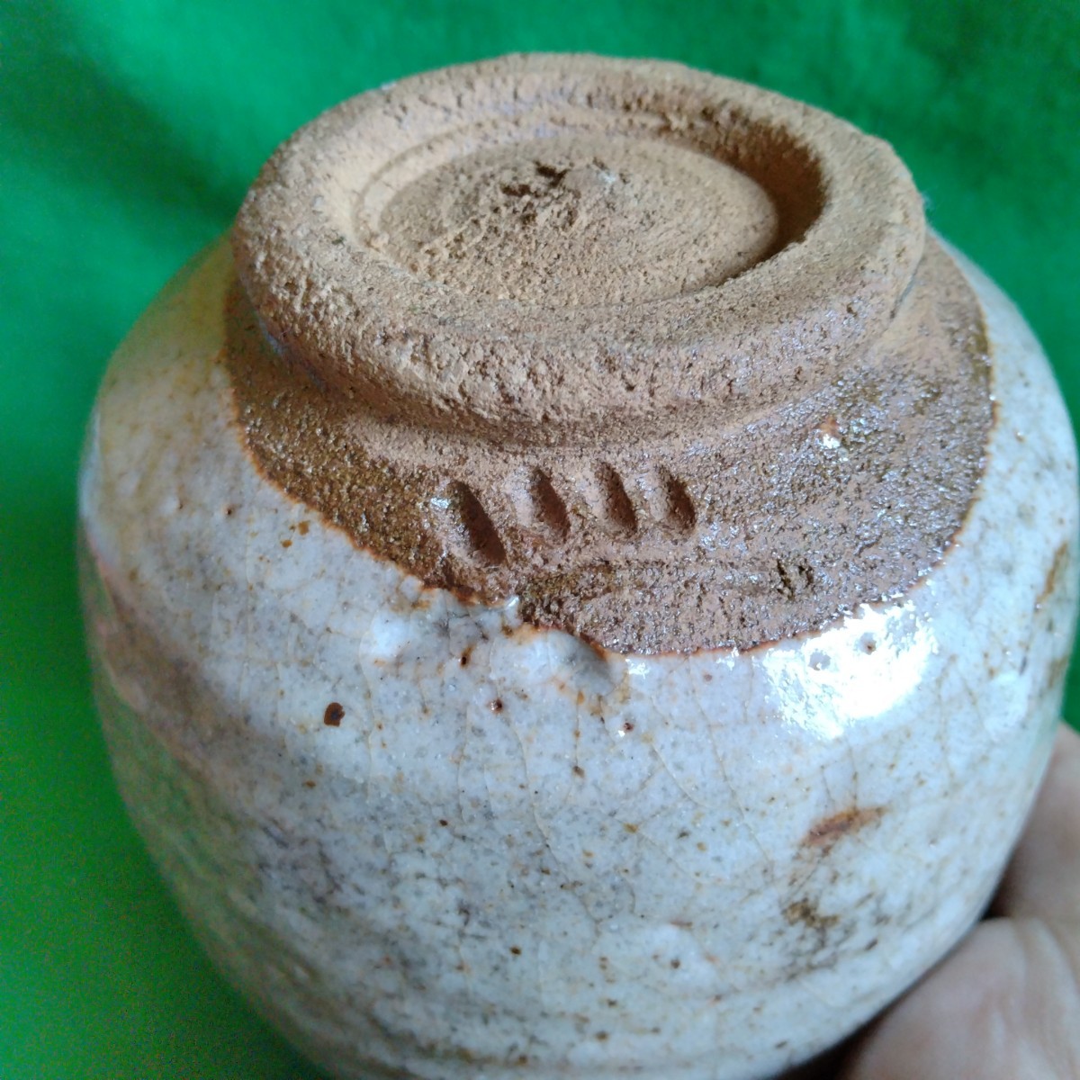 月形那比古？印の鬼志野 茶碗☆風情ある貫入の色☆志野焼/美濃焼 