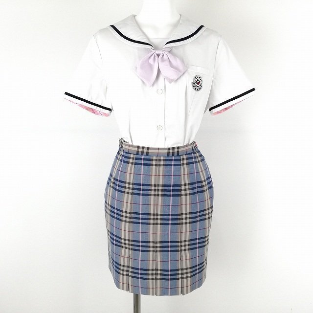 1点 1円 韓国制服 イートン 上着 冬物 女子 学生服 ソウルムハク女子高校 花紺 制服 中古 ランクB AS1459