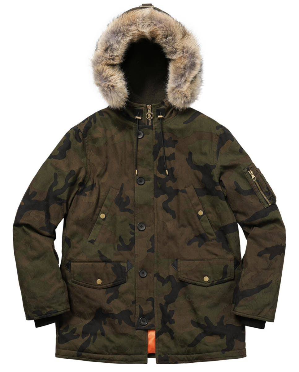 国内正規品Louis Vuitton Supreme Jacquard Denim N-3B Parka JACKET  