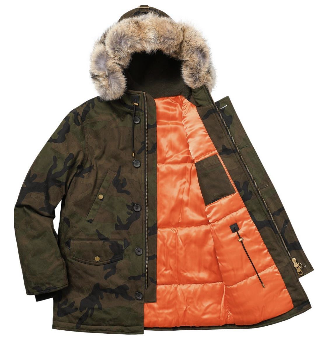 国内正規品Louis Vuitton Supreme Jacquard Denim N-3B Parka JACKET  