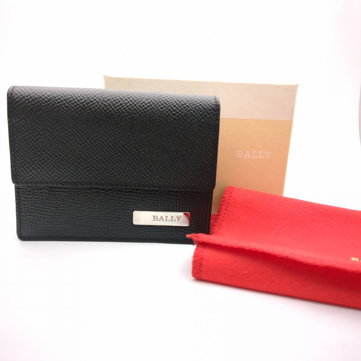 美品】BALLY バリー カードケース 名刺入れ ブラック レザー 箱・布袋