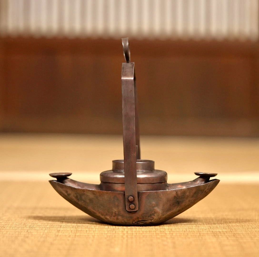 カンテラ ひょうそく 灯火器 八間 茶花 花器 江戸時代 明治時代(銅製