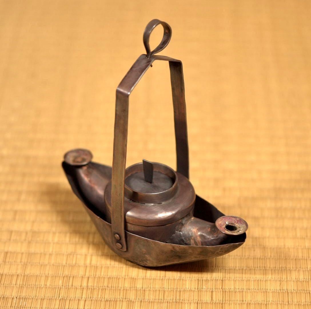 カンテラ ひょうそく 灯火器 八間 茶花 花器 江戸時代 明治時代(銅製