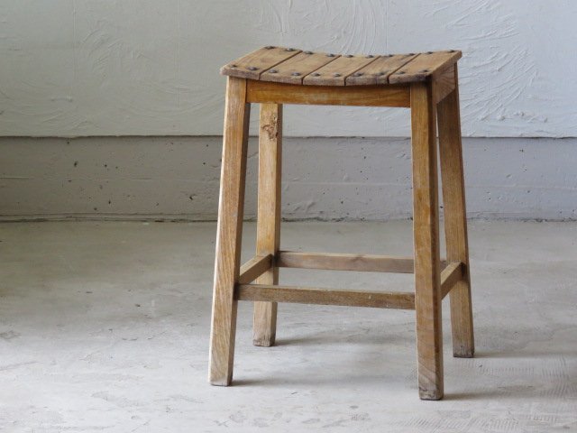 u87古道具 枯木 木製スツール/アンティーク*ビンテージ*家具*昭和レトロ*椅子*飾り台*古民家*カフェ*クウネル*イス*無垢*白木*天然生活 スツール 古道具 剥離家具