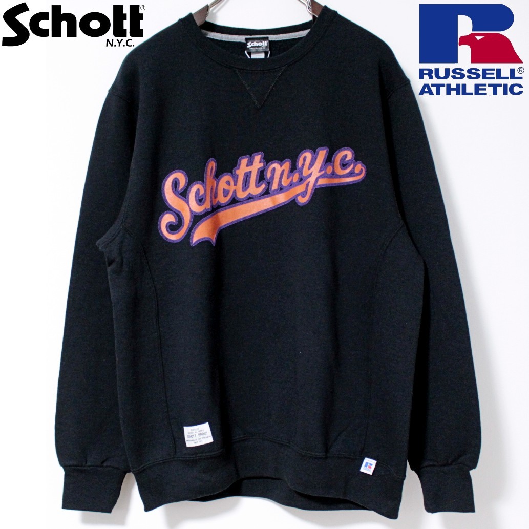 新品 ショット×ラッセルアスレティック コラボスウェットトレーナー XLサイズ 黒系　Ｋ2409