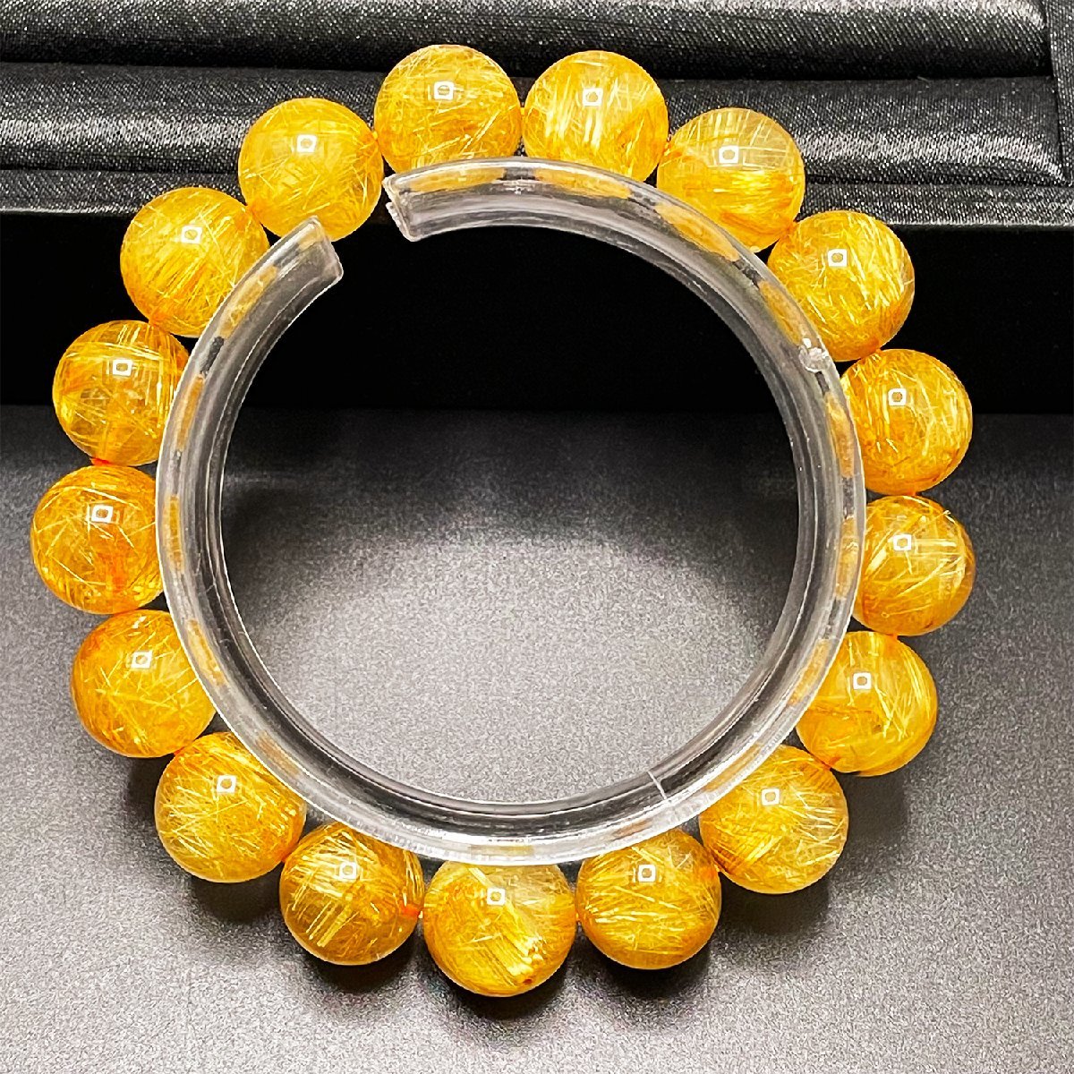 ゴールドタイチンルチル 10ミリ 粒売り 金針水晶 パワーストーン 金運