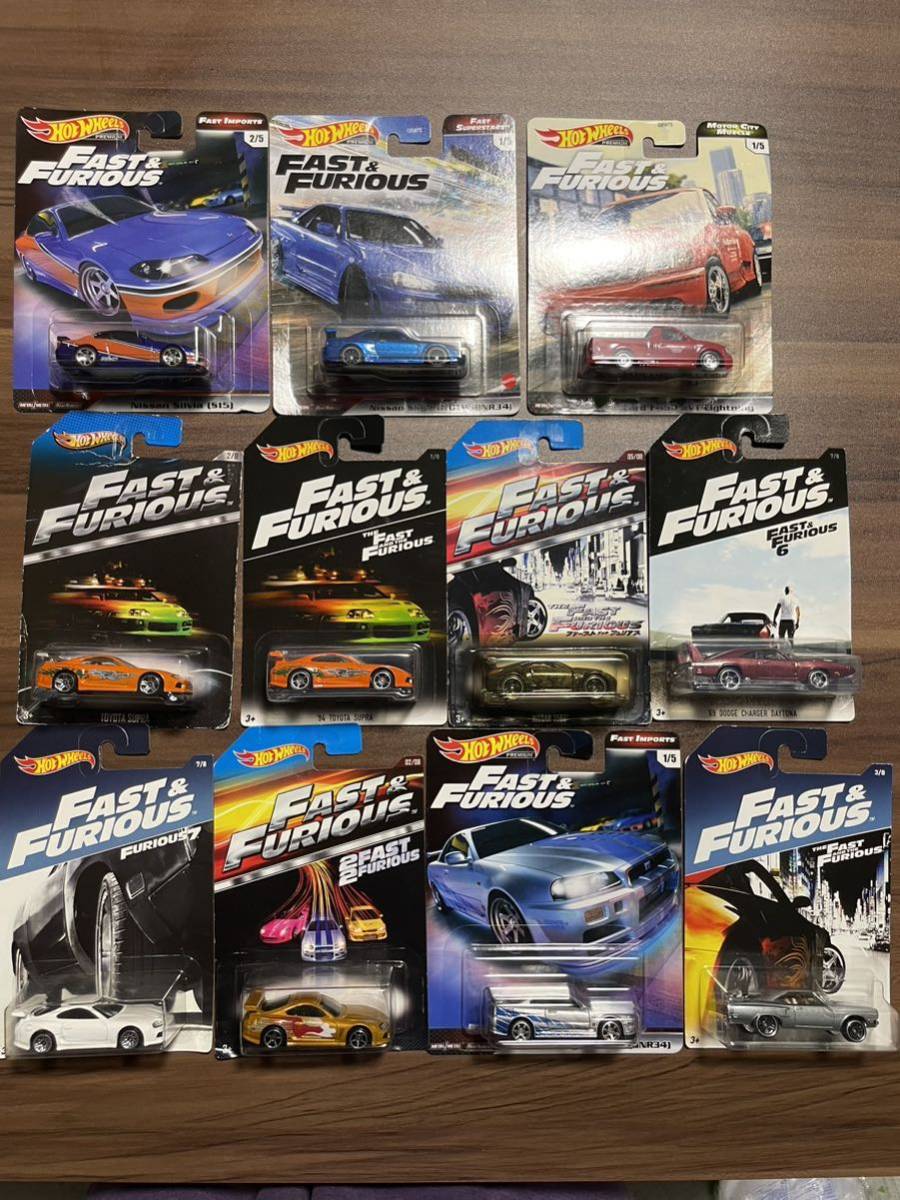 【新品、未開封】ホットウィール ワイルドスピード 【11個セット】Hot Wheels ミニカー wild speed FURIOUS スカイラインGT-R スープラ