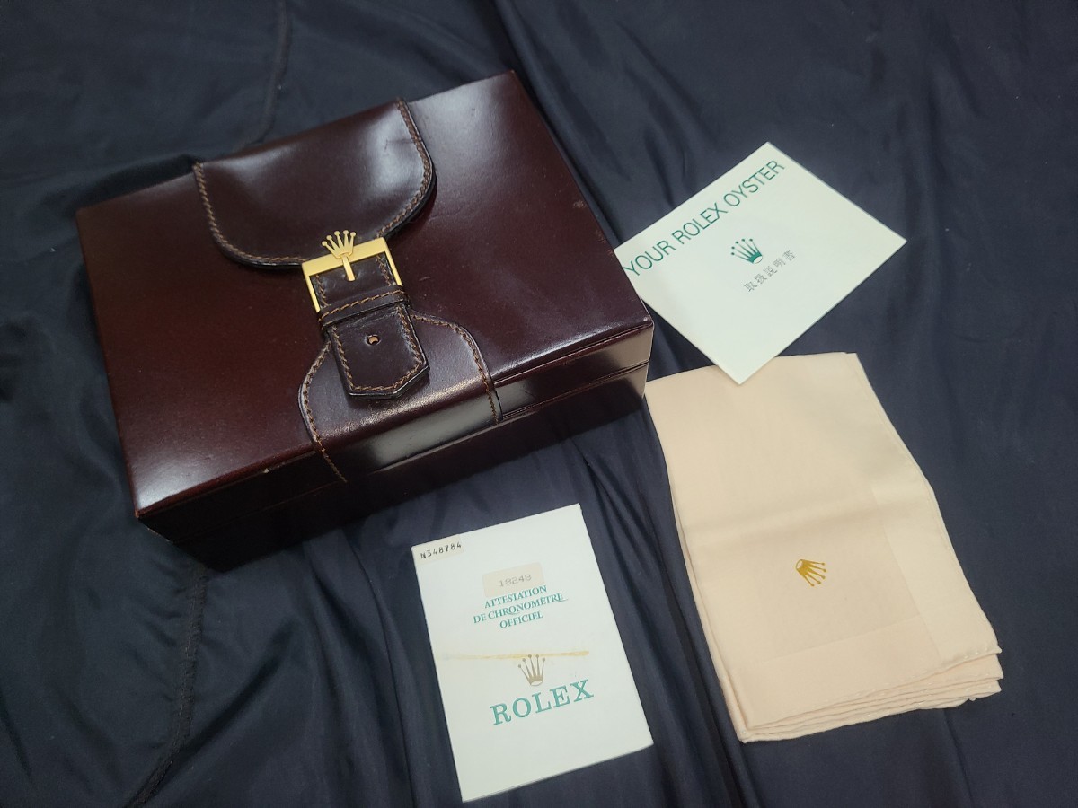 □本物ロレックス本革レザーBOXデイデイト＆ギャラ付属品□ROLEX箱