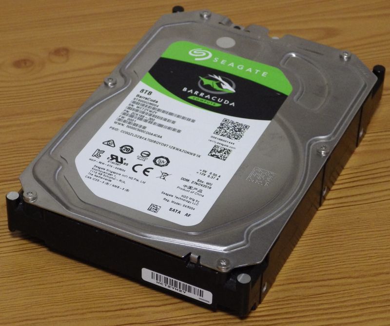 動作確認・初期化済】「SATA 8.0TB 3.5インチ HDD ST8000DM004 SEAGATE