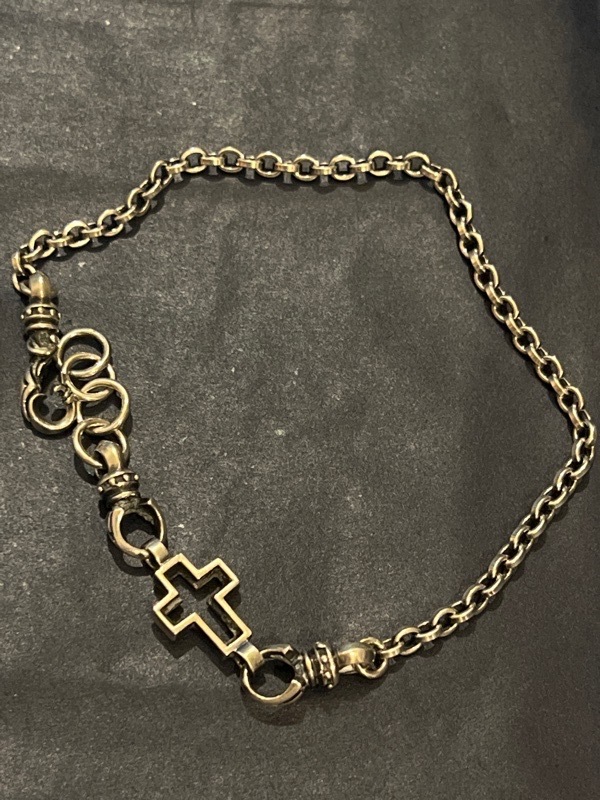 ◆Silver925 シルバー925 アンクレット ブレス クロス 十字架 ロザリオ フック