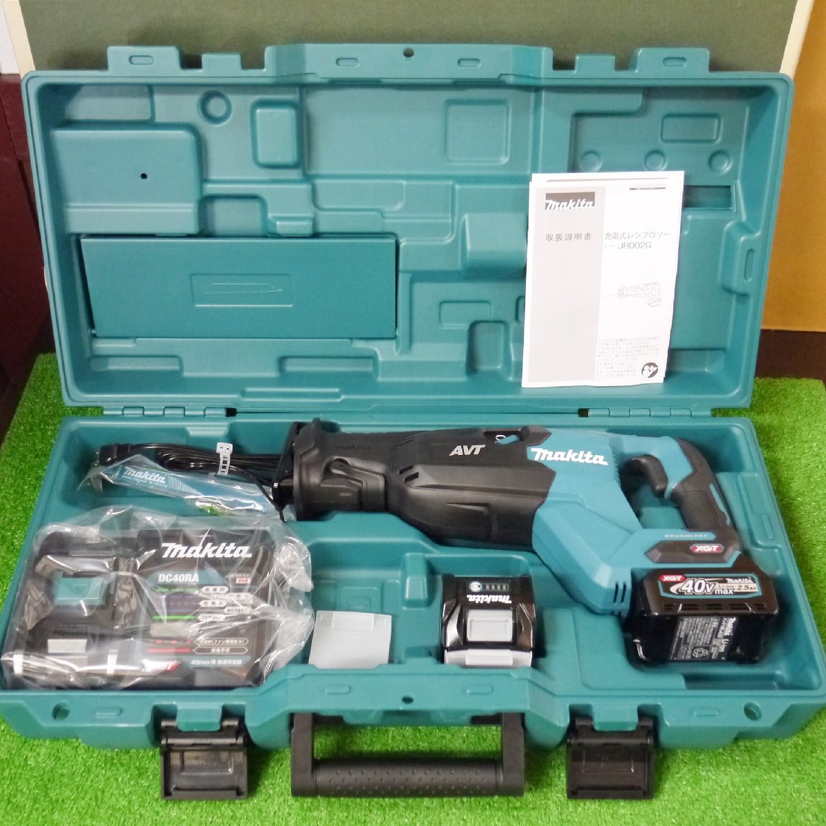 未使用品・保管品 makita マキタ JR002GRDX 充電式レシプロソー JR002G バッテリ BL4025 2個 急速充電器 DC40RA 取説 ケース 160サイズ発送