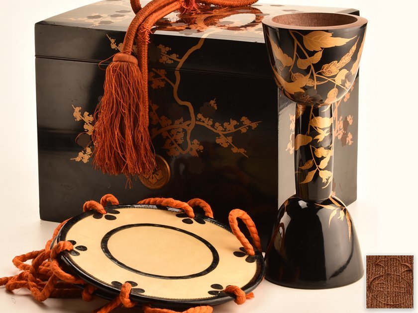【送料無料，爆買い】 流 時代和楽器 蒔絵鼓 皮付 箱付 KQ676(鼓)｜売買されたオークション情報、yahooの商品情報をアーカイブ公開 - オークファン 鼓