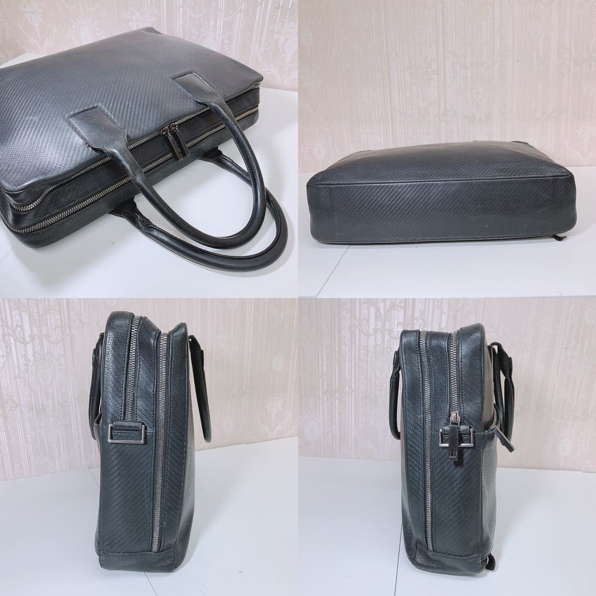 dunhill ダンヒル ビジネスバッグ 2way ショルダーバッグ 茶