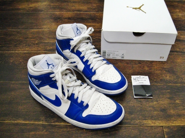 NIKE 29㎝ ナイキ BQ6472 104 ウィメンズエアジョーダン1ミッド WmnsAirJordan1Mid 白 ハイパーロイヤル ケンタッキーブルー 青系