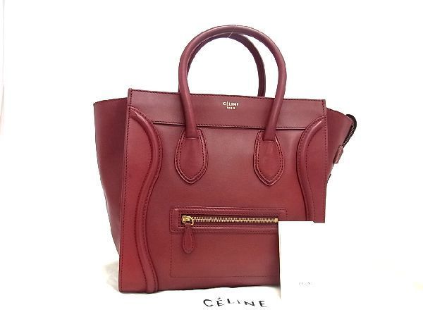 【お得，新品】 1円 CELINE セリーヌ ラゲージ ミニショッパー レザー ハンドバッグ トートバッグ レディース ボルドー系 AS0188(ハンドバッグ)｜売買されたオークション情報、yahooの商品情報をアーカイブ公開 かばん、バッグ