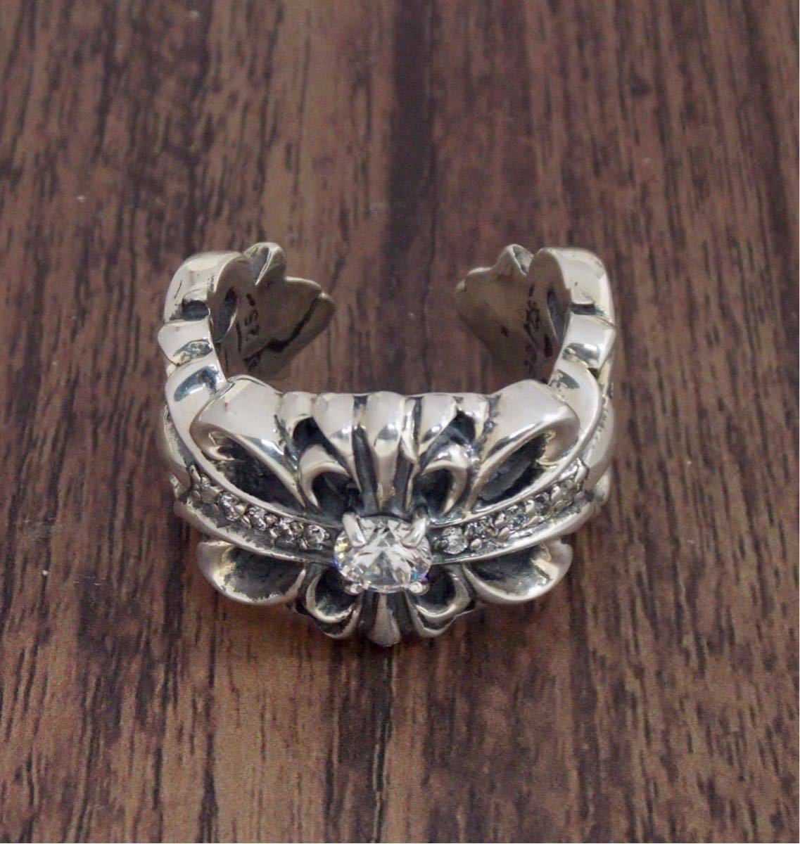 CHROME HEARTSクロムハーツ/ダブルフローラルリング/新品加工/カスタムパヴェ/17号/インボイス/１円から