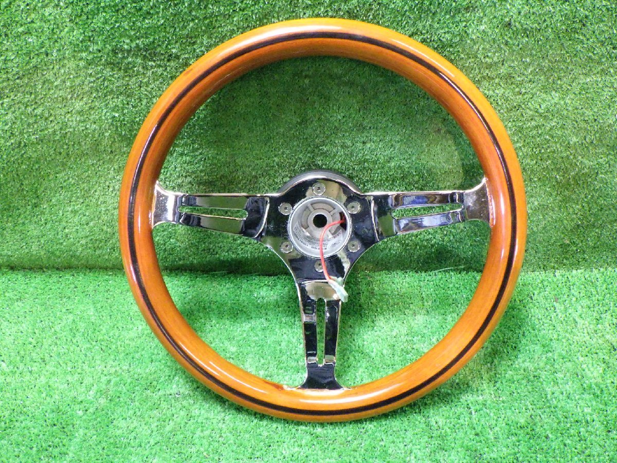 ステアリング 32φ ディープコーン 70mm 本革バックスキン 赤色クロス