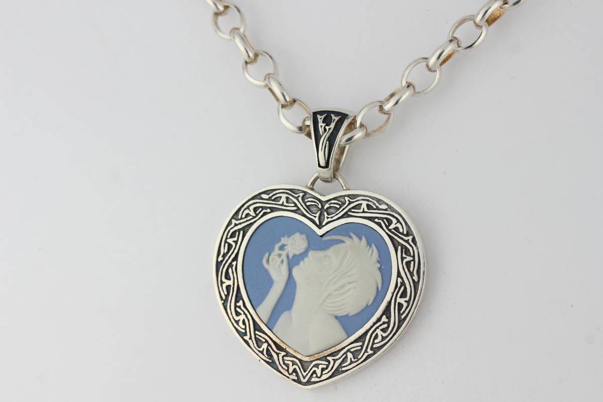 Wedgwood ウェッジウッド SV925 ネックレス ジャスパー ハート