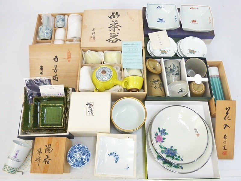 有田焼 古琳庵窯 / 琴峰 他 在銘含 平皿 茶器 酒器 湯呑 花瓶 等 食器 