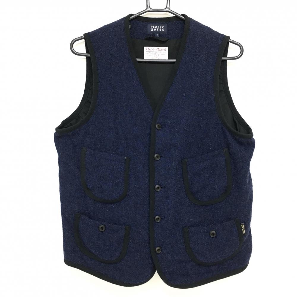 超美品】パーリーゲイツ×HarrisTweed ベスト ネイビー ウール100