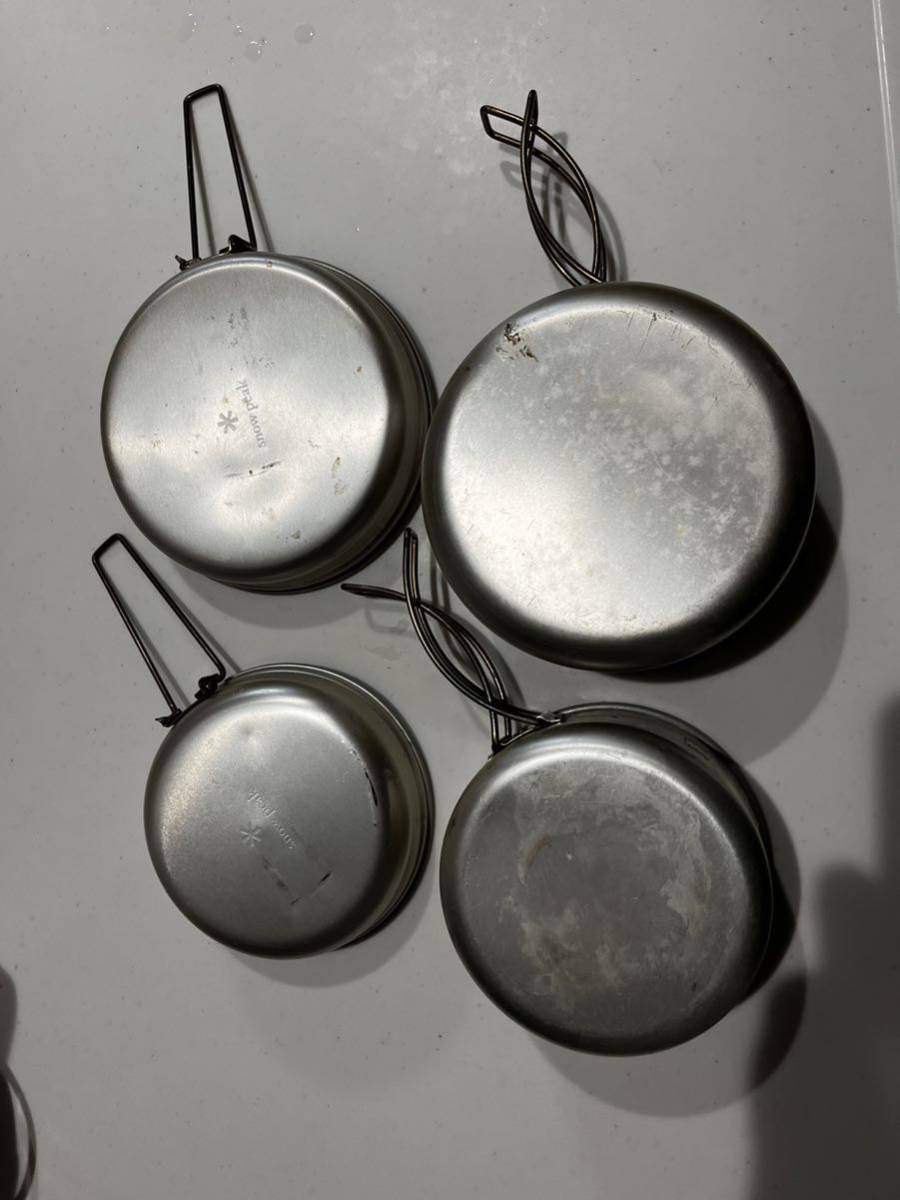 廃盤品 スノーピーク アルミパーソナルクッカー チタンマグ 450ml