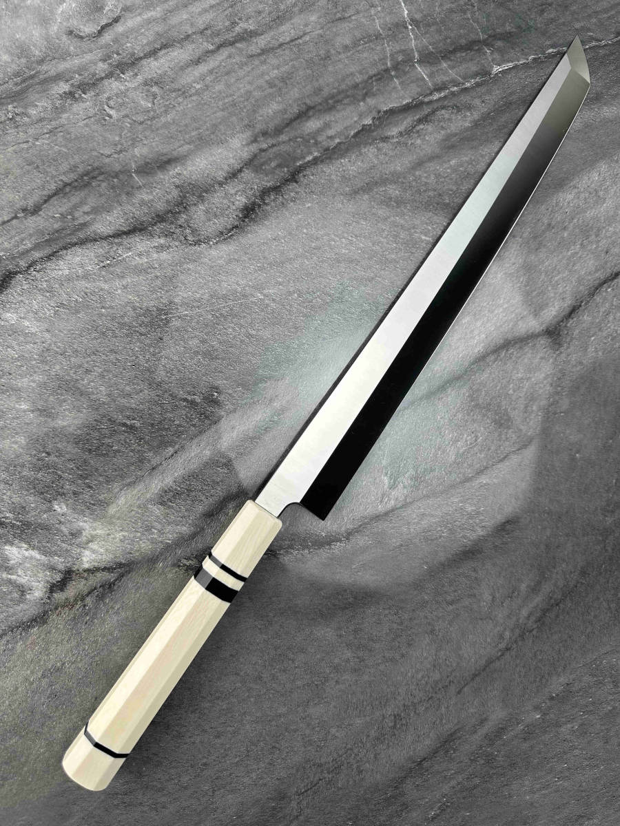 240mm 切付柳刃包丁 ダマスカス 人工象牙八角柄 和包丁 【公式通販】