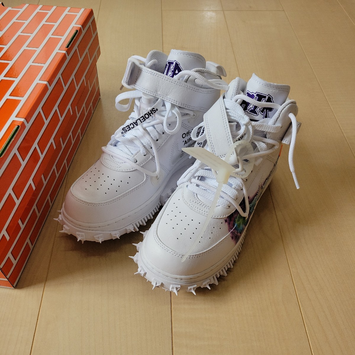 ☆未使用NIKE OFF WHITE AIR FORCE1 MID SP LTHR DR0500 100(26.5cm 